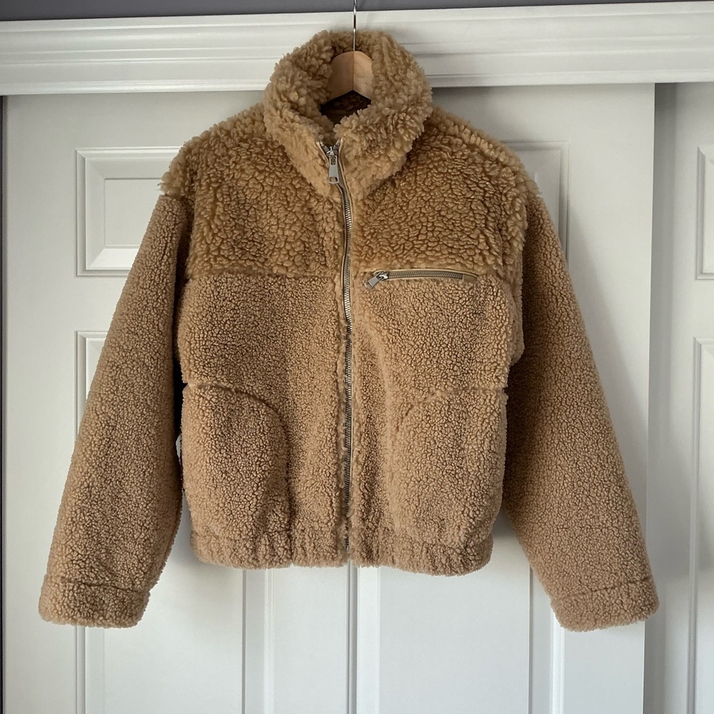 Abercrombie & Fitch Women’s Beige Sherpa Teddy Jacket S